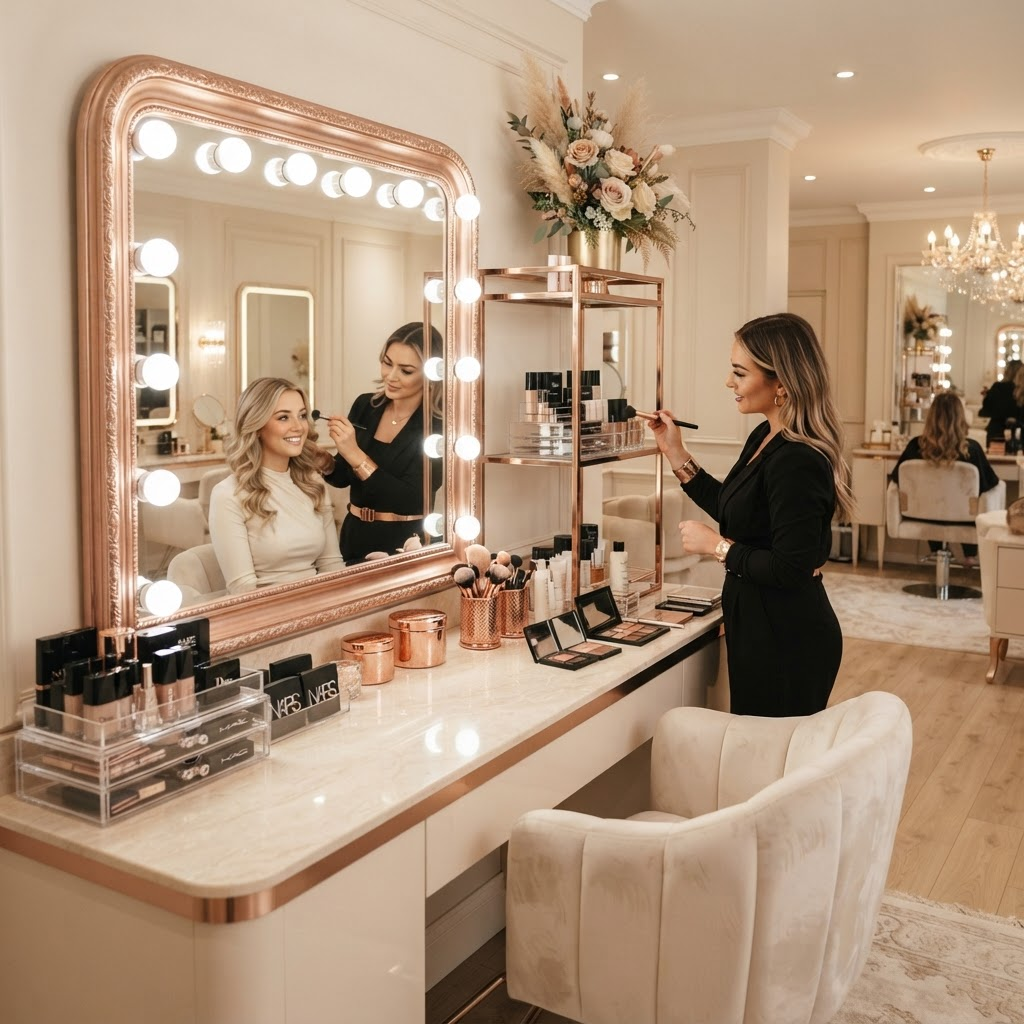 Professional makeup station
